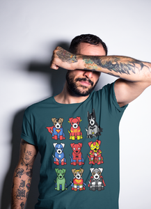 Super Heroes Dogs Mens T-shirt