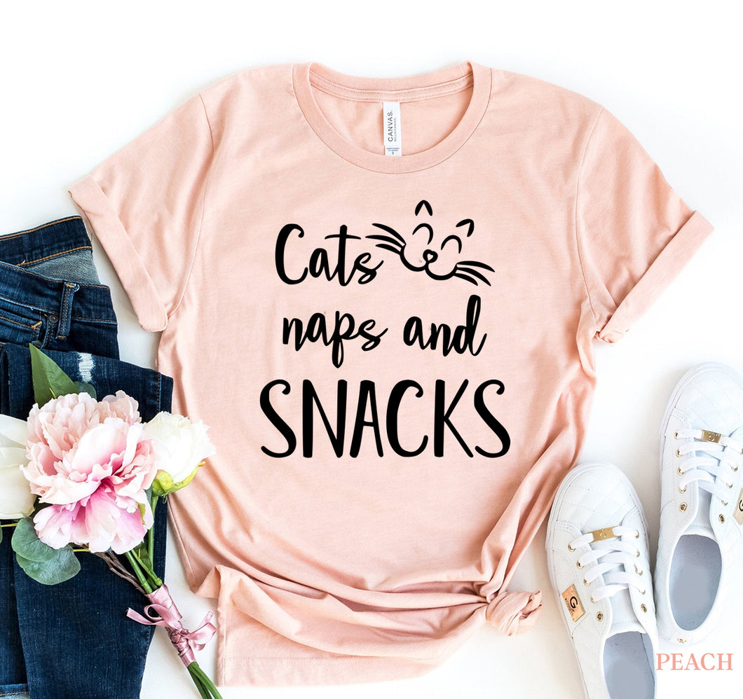 Womens Cats Naps & Snacks T-shirt