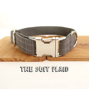 THE SUIT PLAID Collection Premium Dog Collar and Leash Set